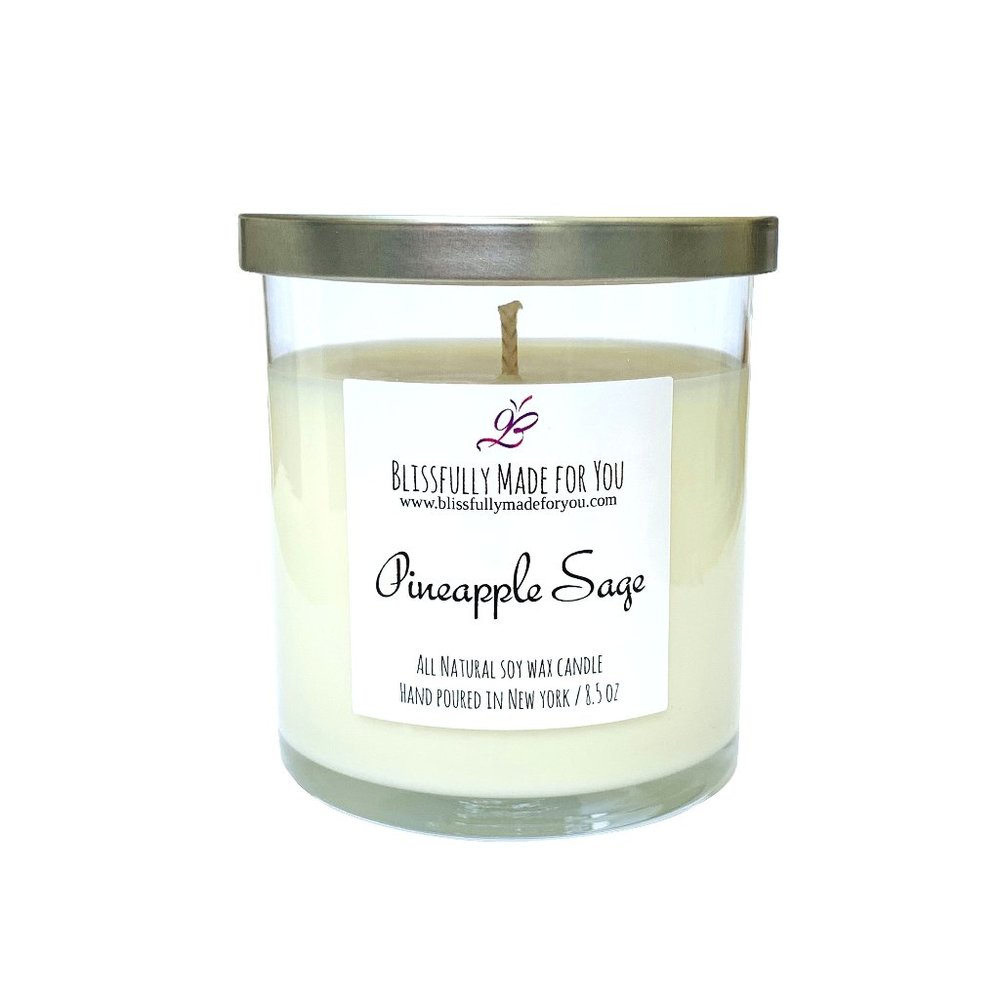 Soy Wax Candle - Pineapple Sage (Handmade)